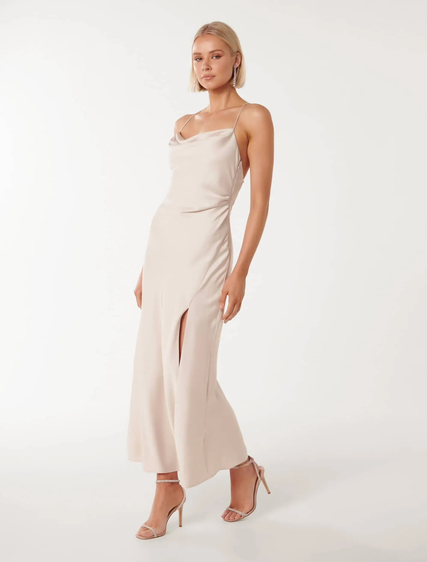 Remy Tie-Back Satin Maxi Dress