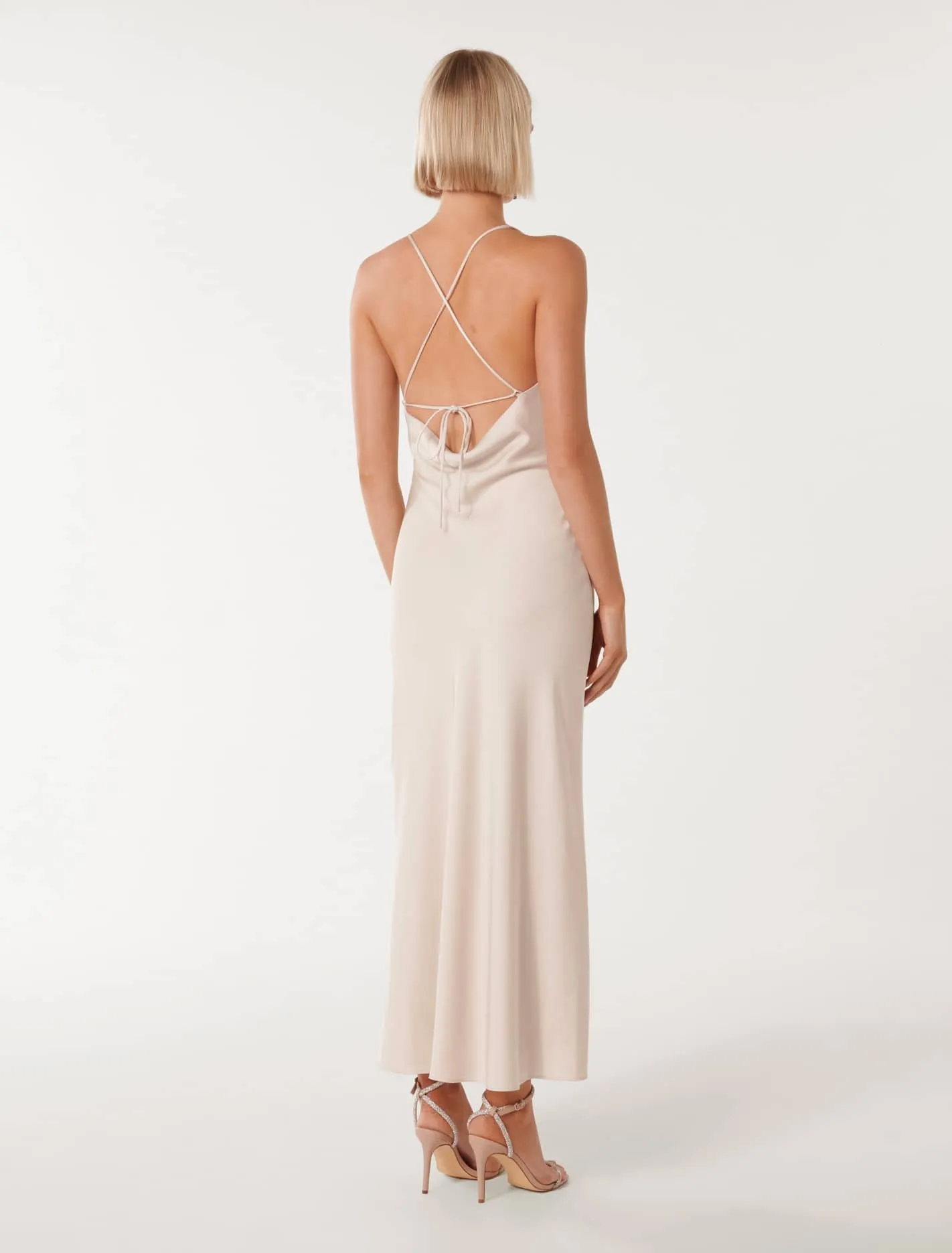 Remy Tie-Back Satin Maxi Dress