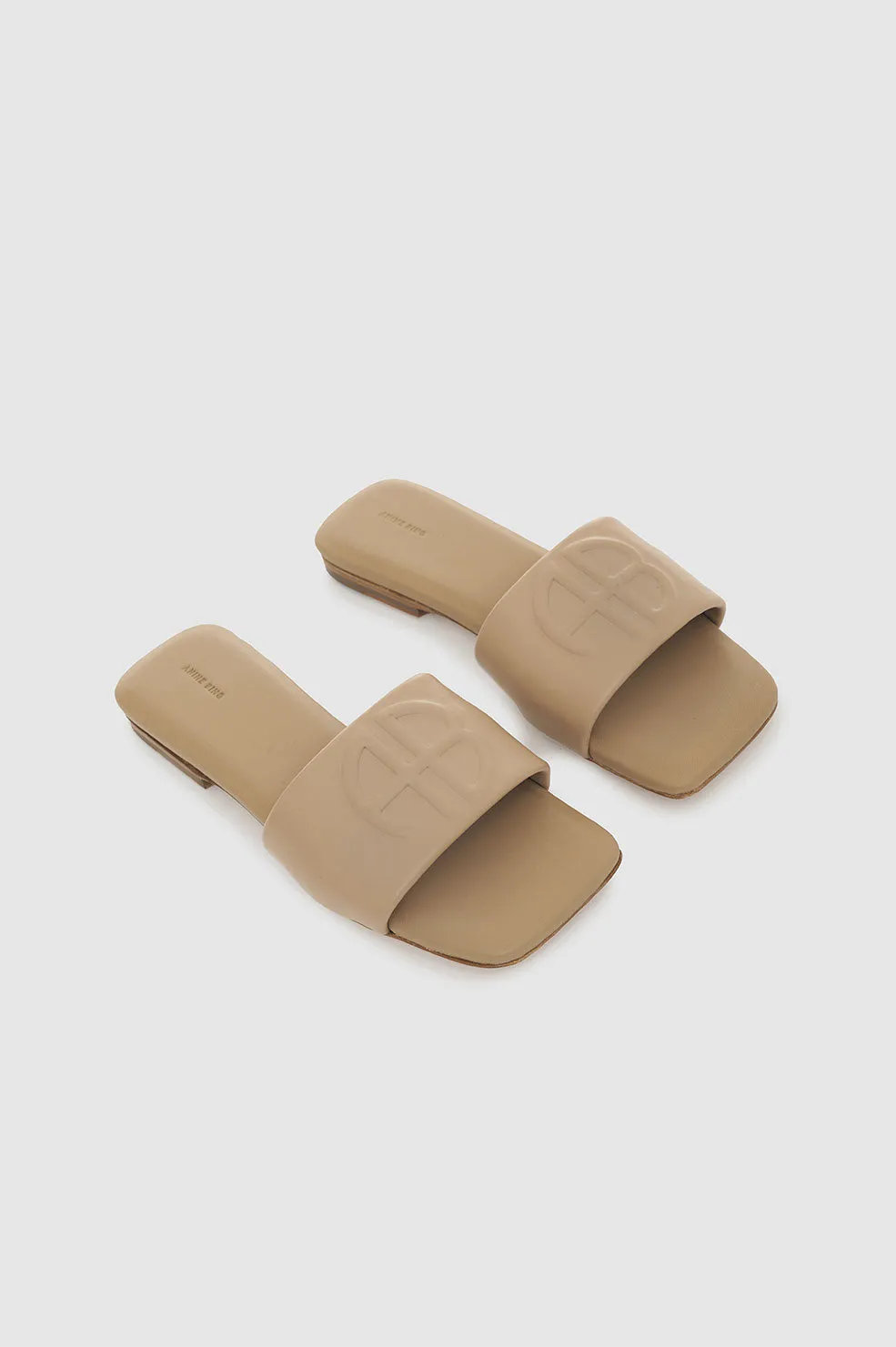 Ria Slides - Butterscotch Monogram