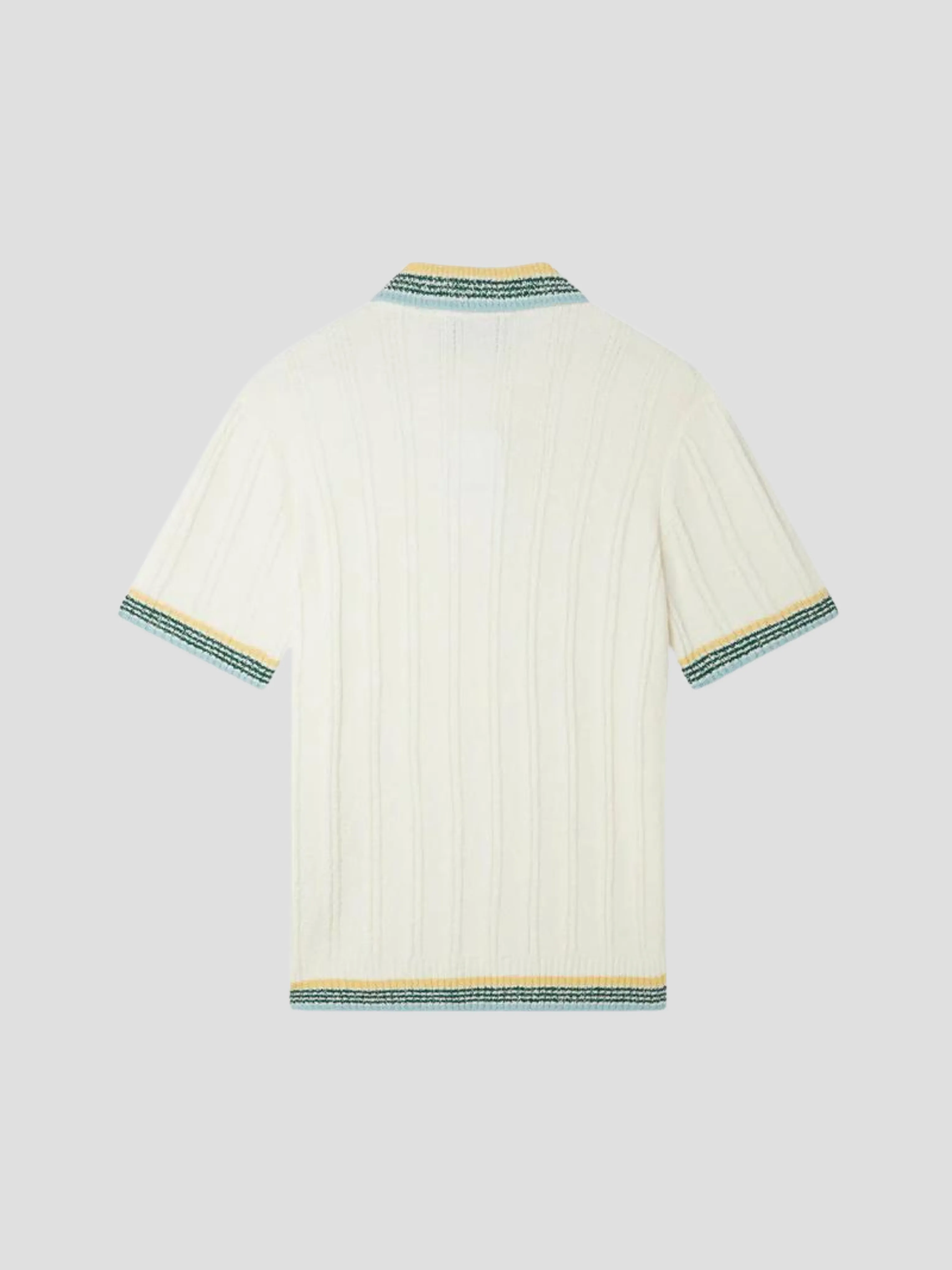 Ribbed Boucle Polo Top