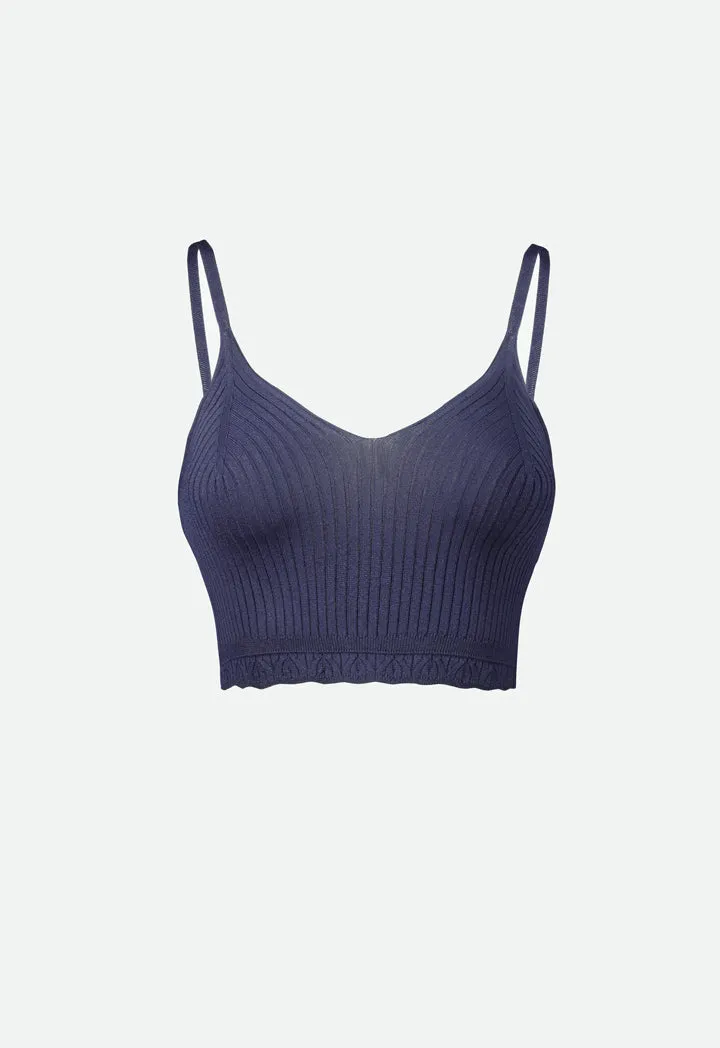 Ribbed Crop Top Without Sleeves