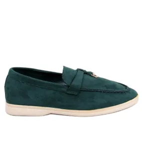 Robins Green soft suede moccasins