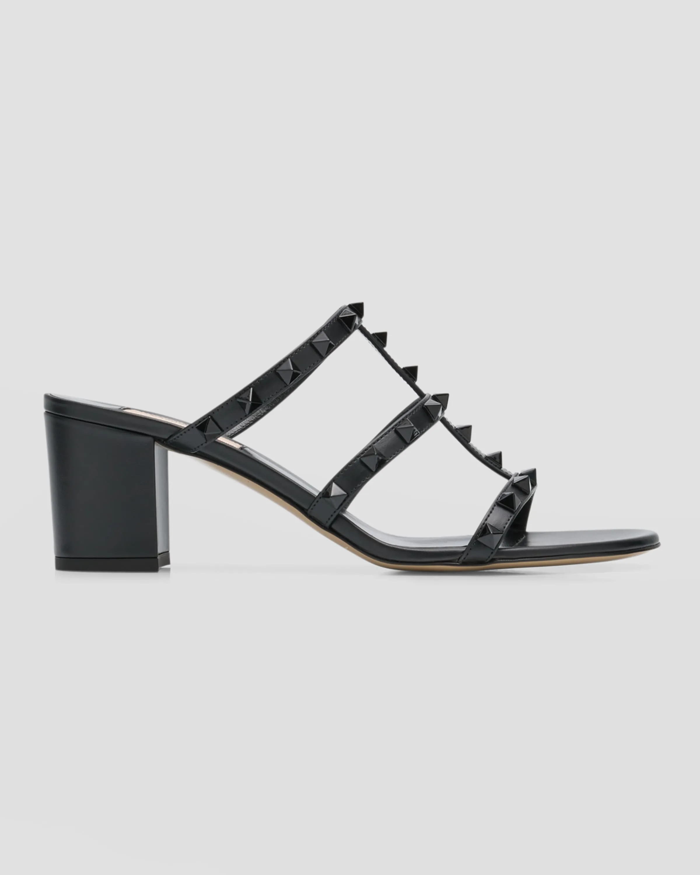 Rockstud Tonal Nappa Leather Caged Sandals