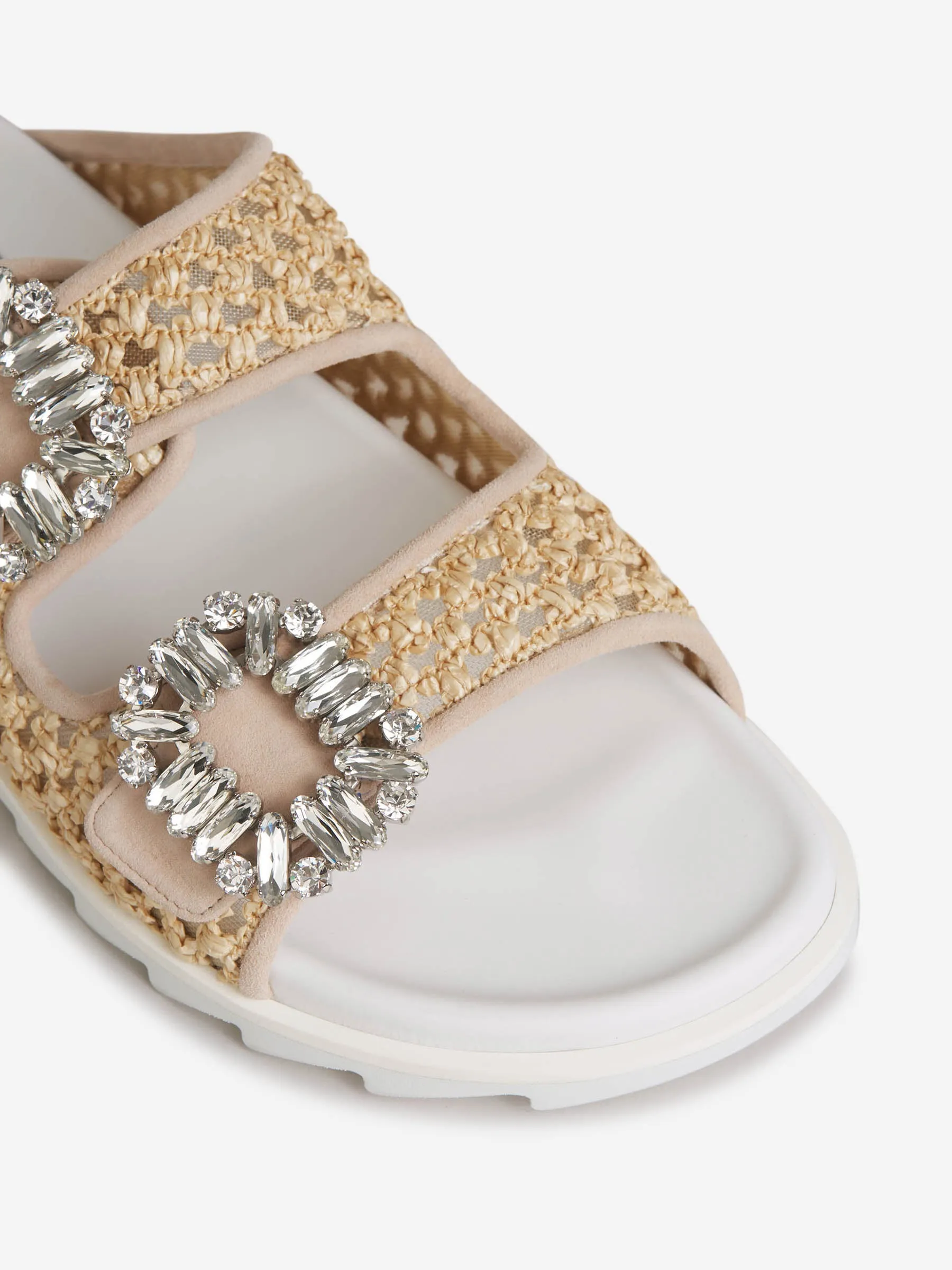 Roger Vivier Viv Strass Rafia Sandals 