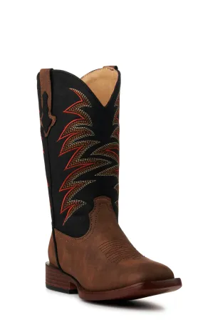 Roper Children's Tan and Black Square Toe Western Boots