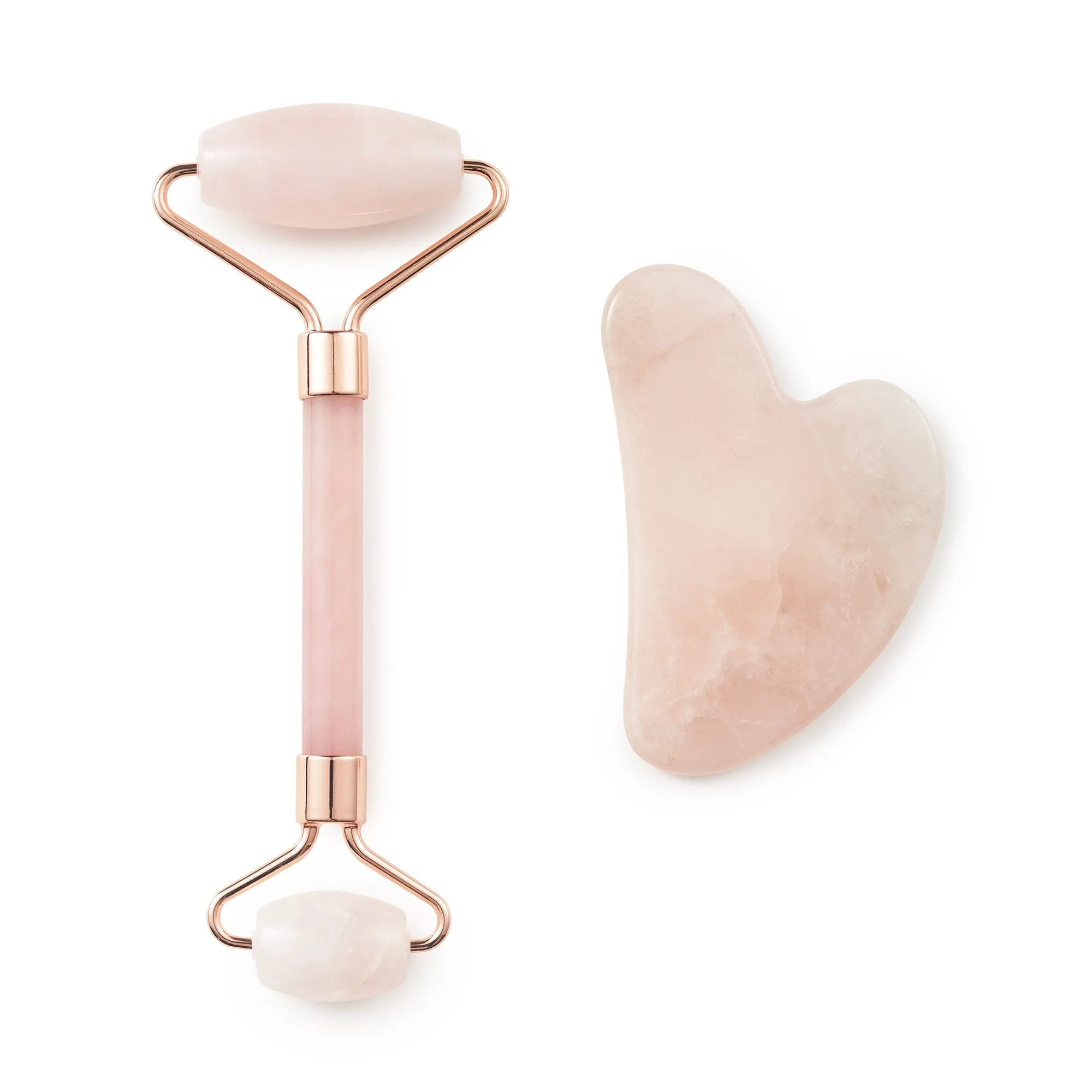 Rose Quartz Gua Sha and Roller Set