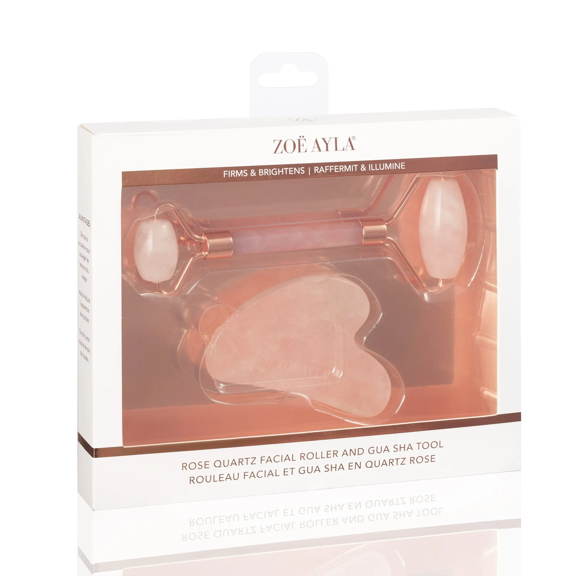 Rose Quartz Gua Sha and Roller Set