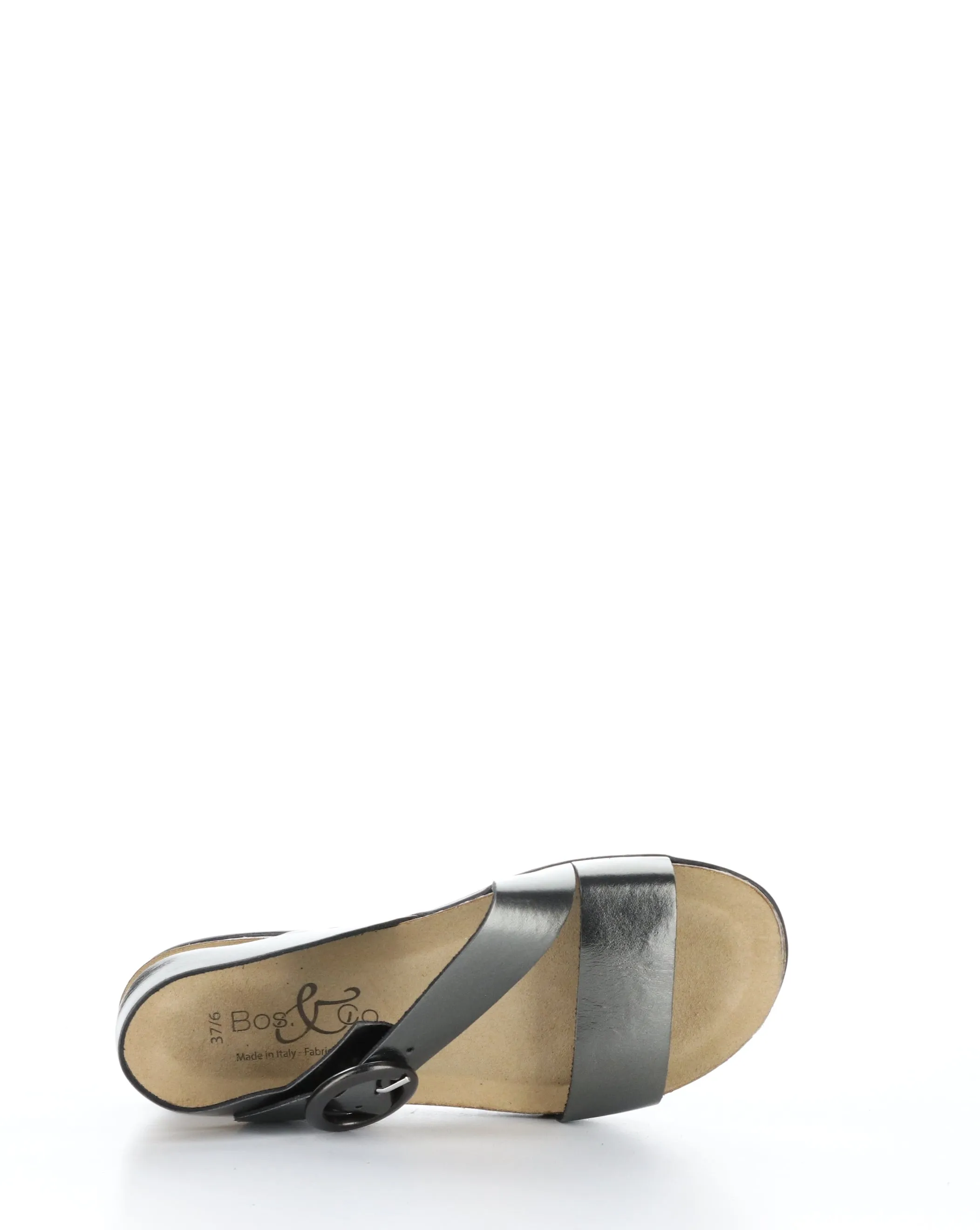 Round Toe Pewter Sandals