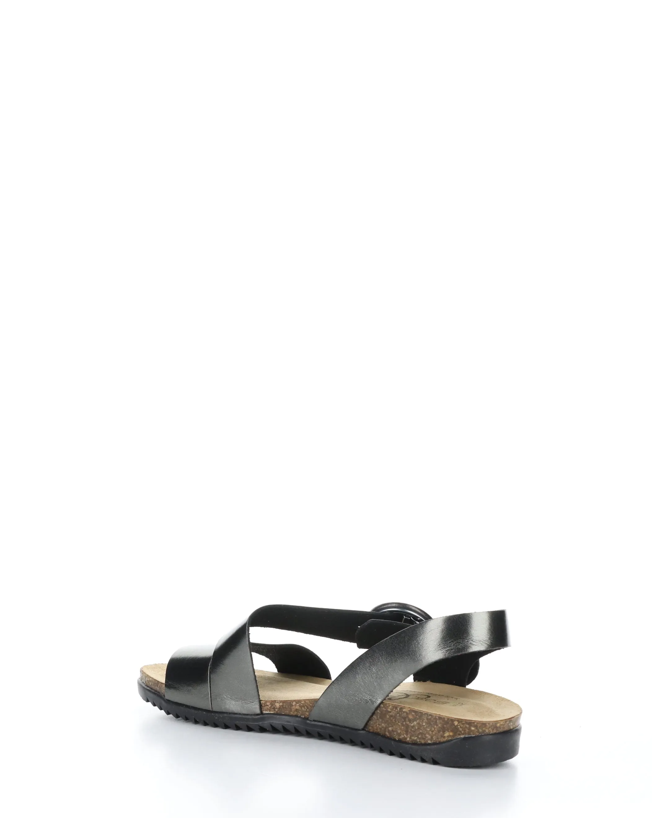 Round Toe Pewter Sandals