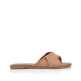 Sage Casual Slides - Dark Camel Tan