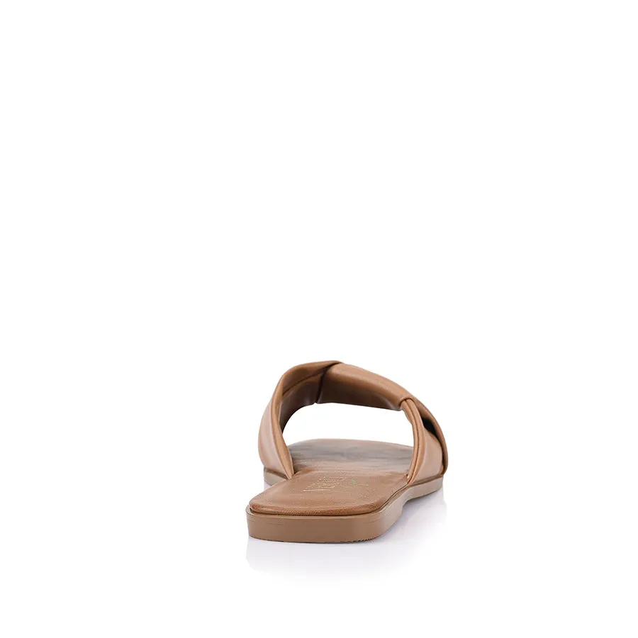 Sage Casual Slides - Dark Camel Tan