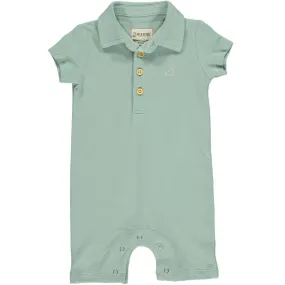 Sage Green Polo Collared Romper