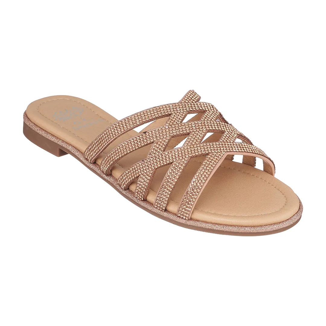 Sage Rose Gold Flat Sandals