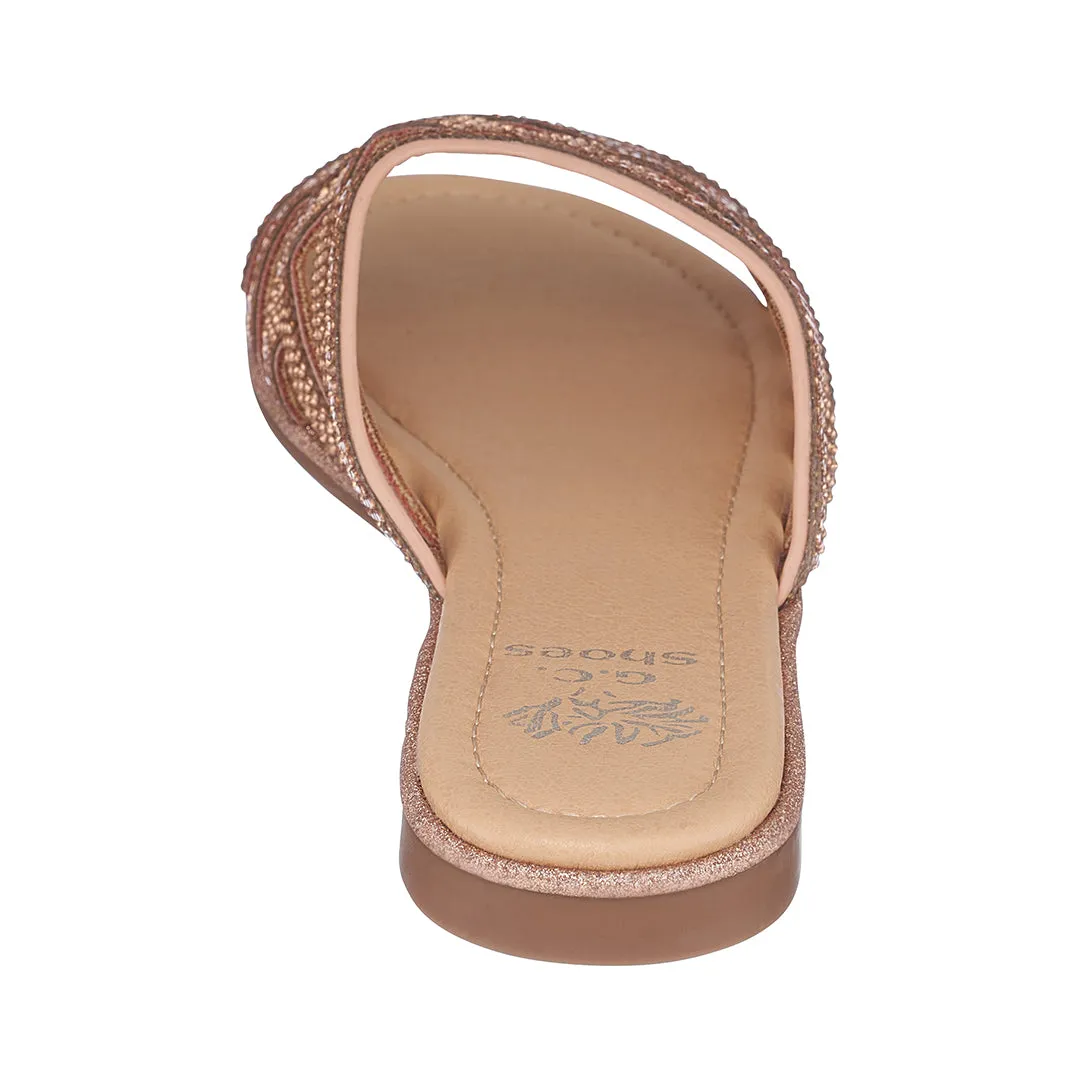 Sage Rose Gold Flat Sandals