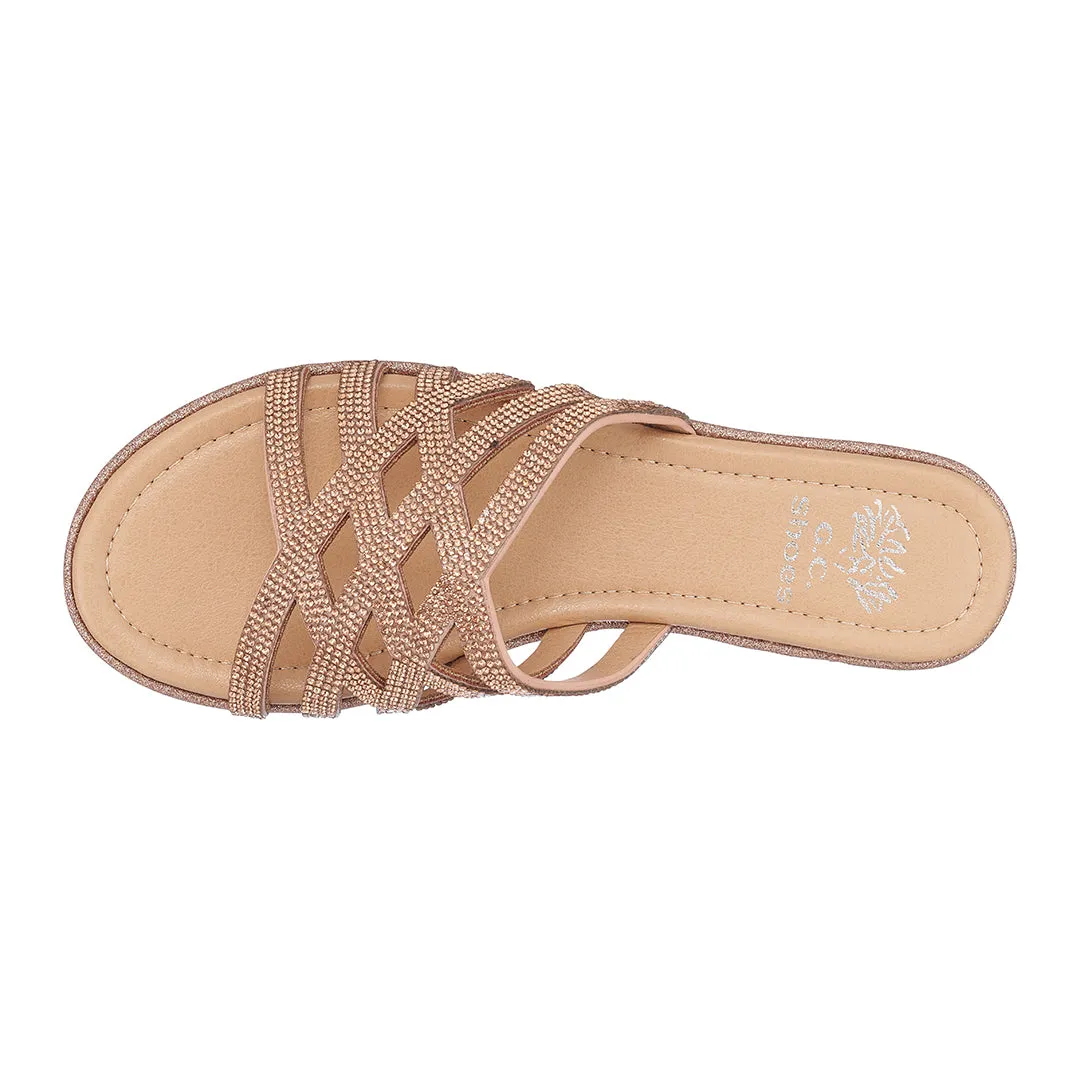 Sage Rose Gold Flat Sandals