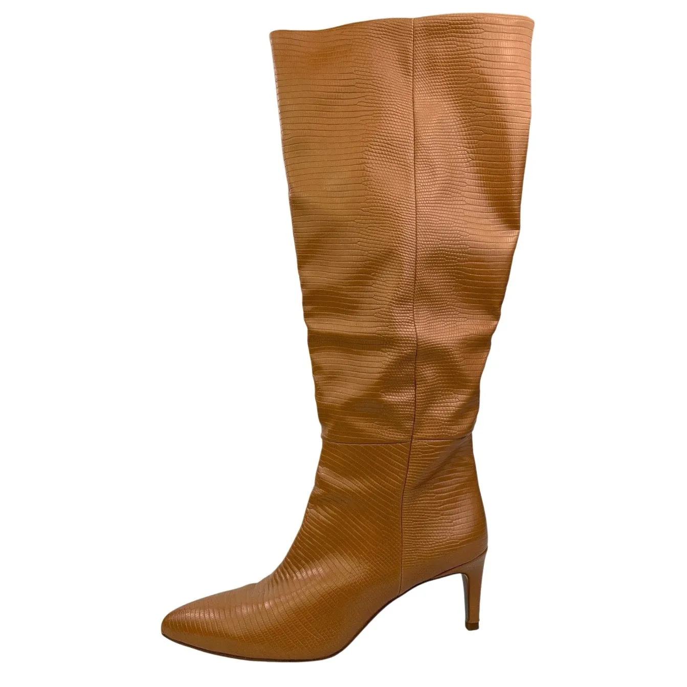 Sam Edelman Uma Brown Reptile Leather Pointed Toe Knee High Fashion Boots Size 8