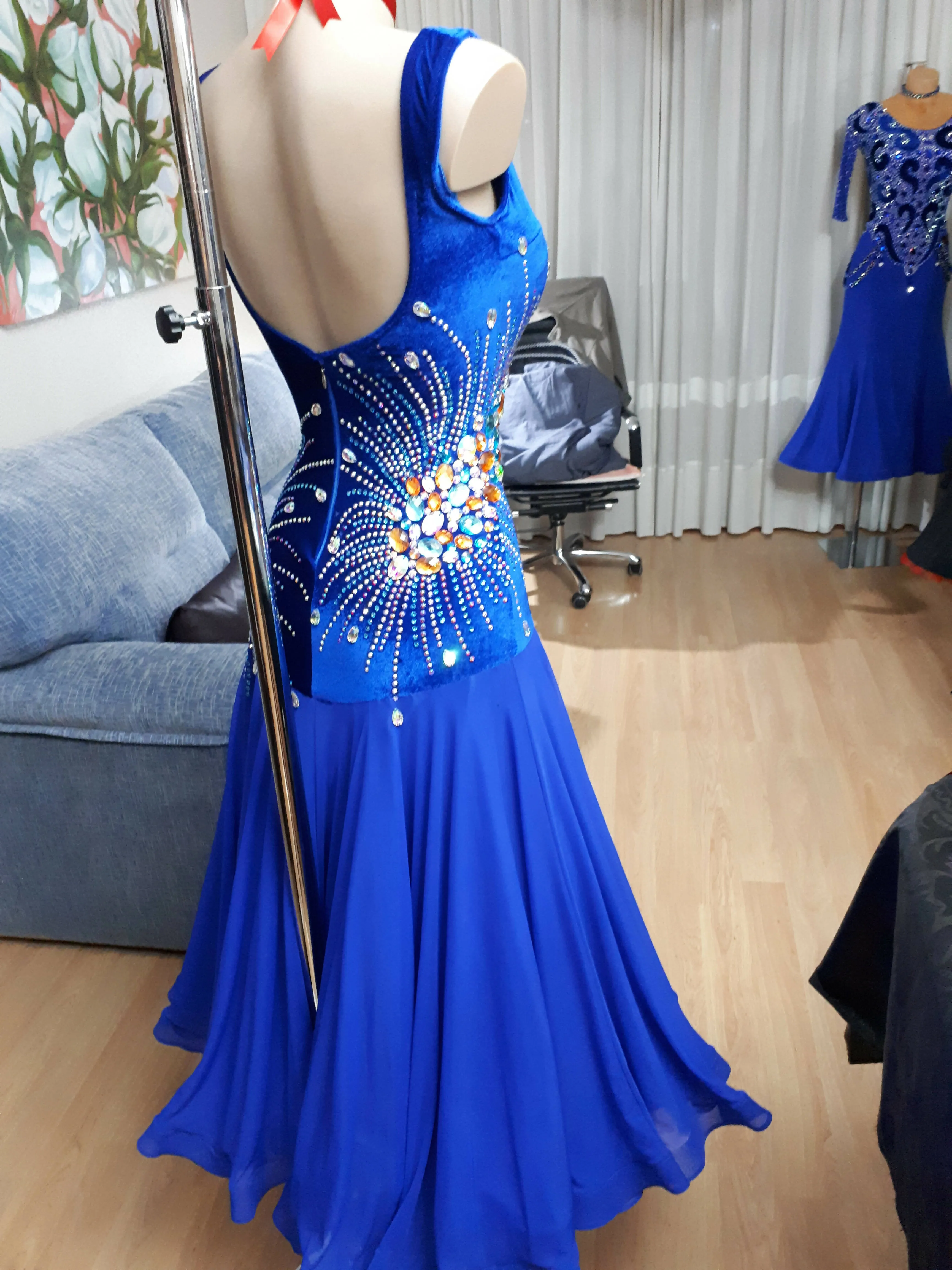 Sapphire Blue Dance Evening Gown