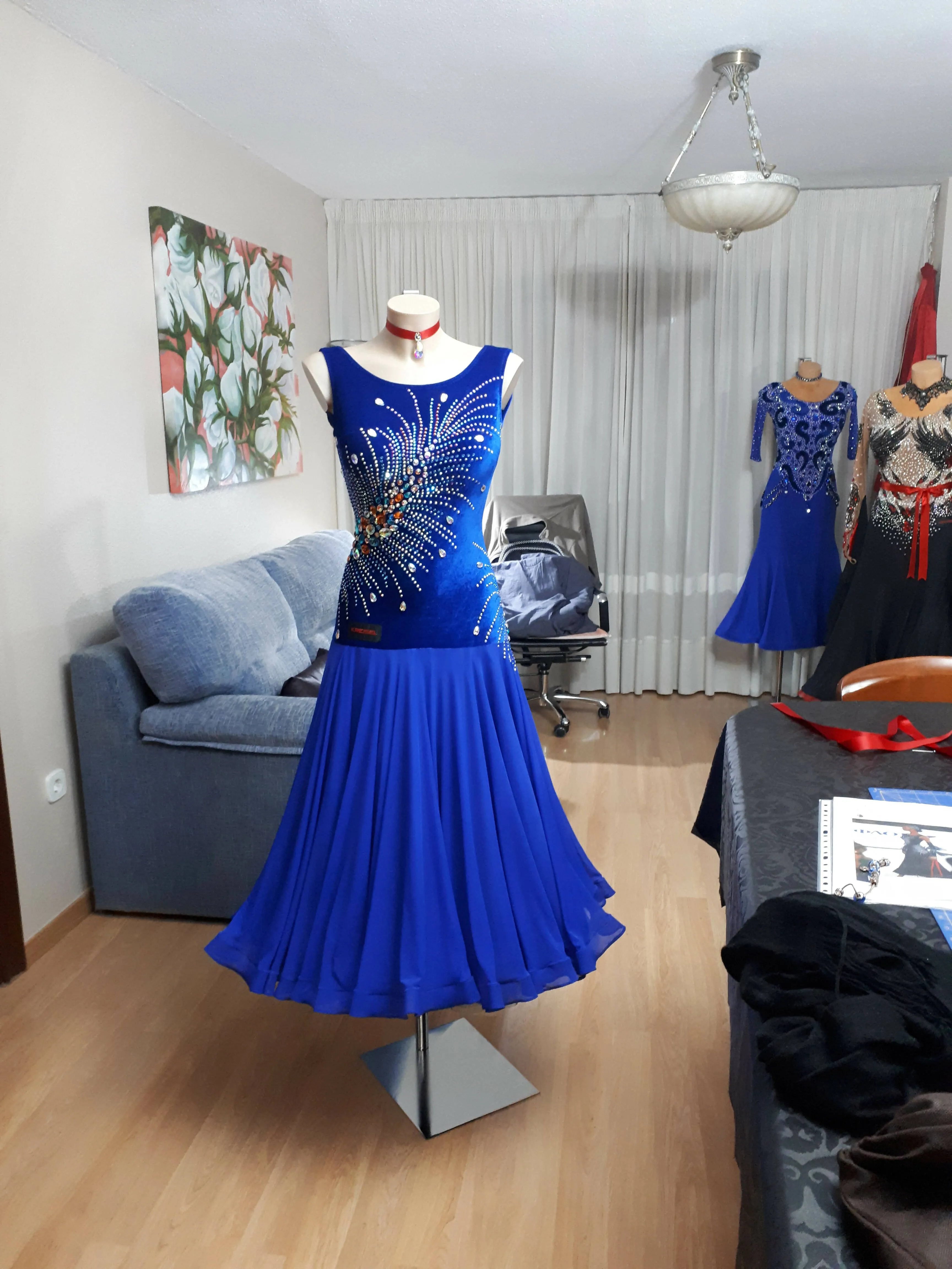 Sapphire Blue Dance Evening Gown