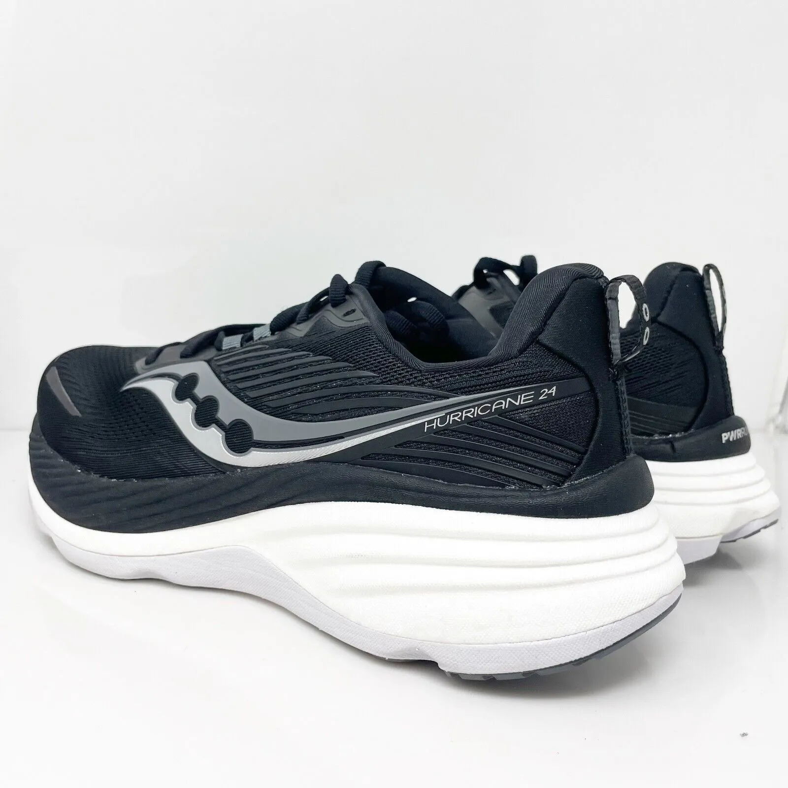 Saucony Mens Hurricane 24 S20934-100 Black Running Shoes Sneakers Size 11.5 W