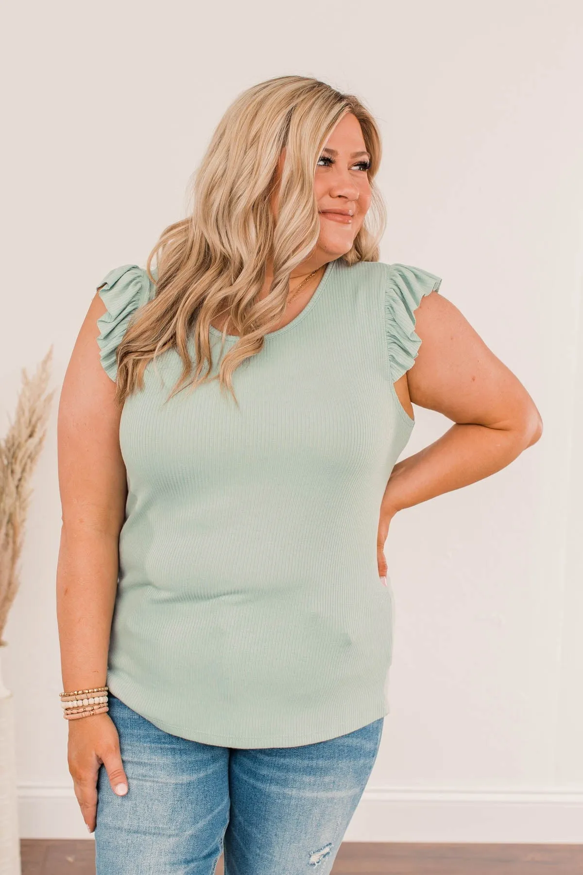 Knit Top in Dusty Teal