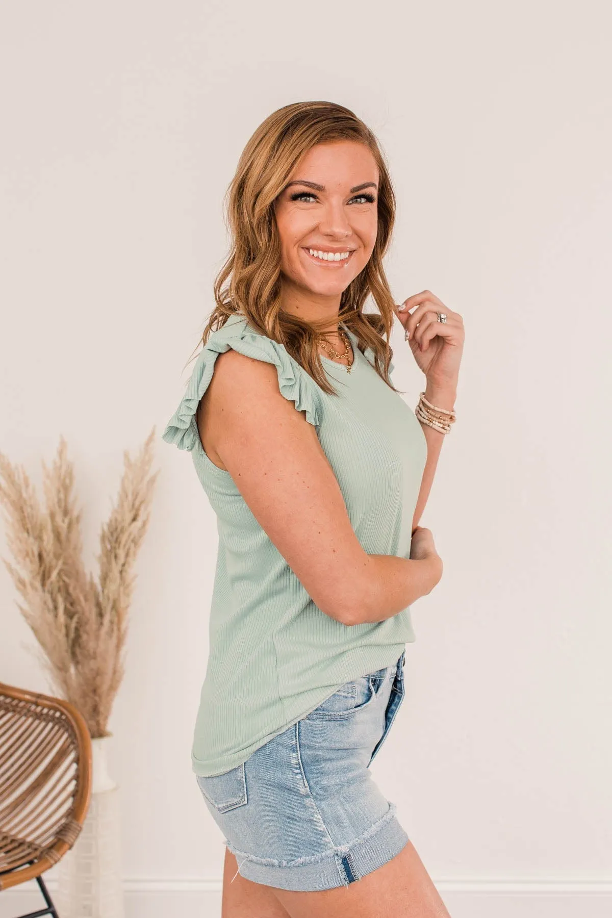 Knit Top in Dusty Teal