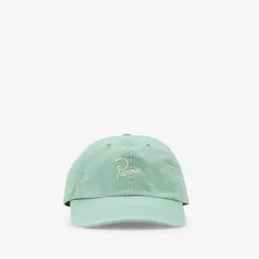 Sage Green 6 Panel Hat with Script Logo