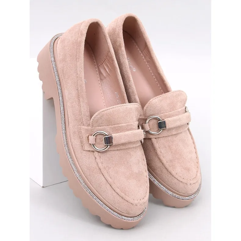 Khaki Beige Sheady High Sole Suede Moccasins