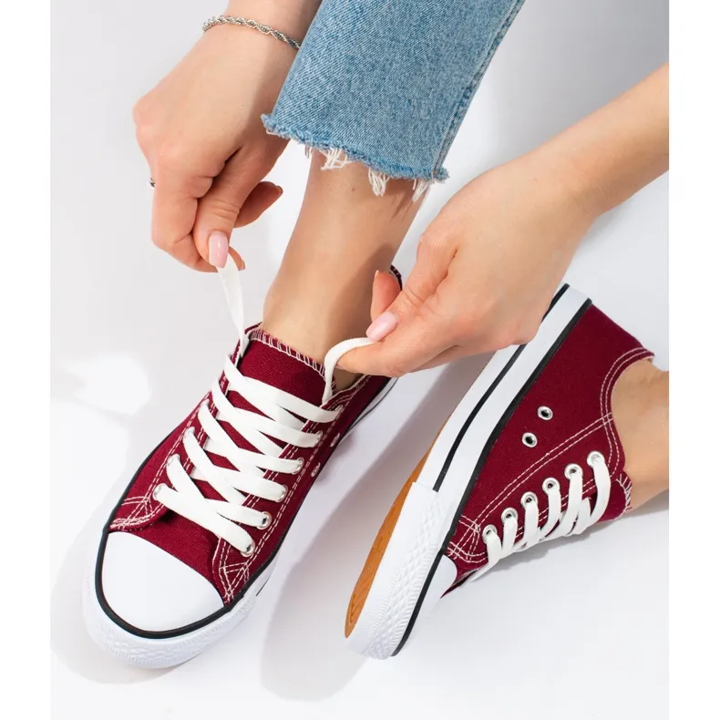 SHELOVET Burgundy Sneakers red