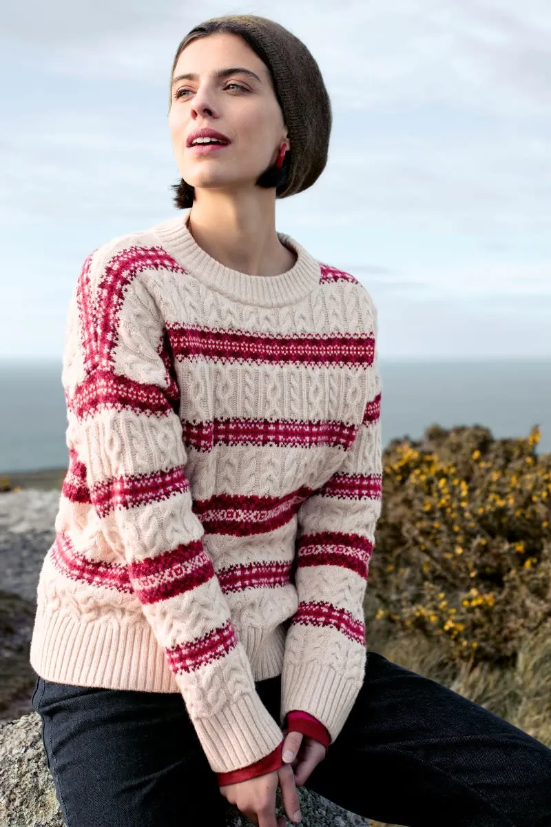 Shepherd Fair Isle Cable Knit Jumper with Lambswool