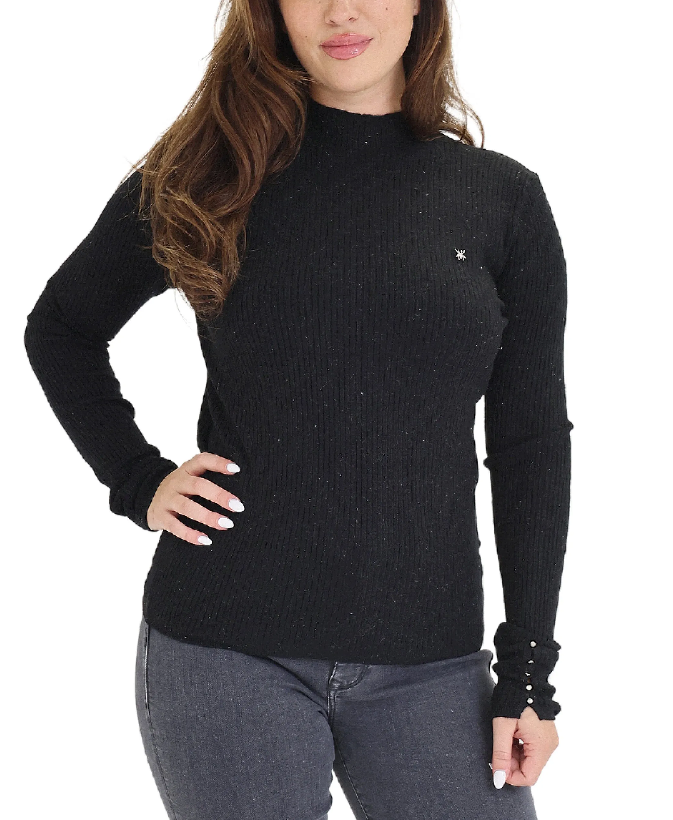 Shimmer Knit Ribbed Top