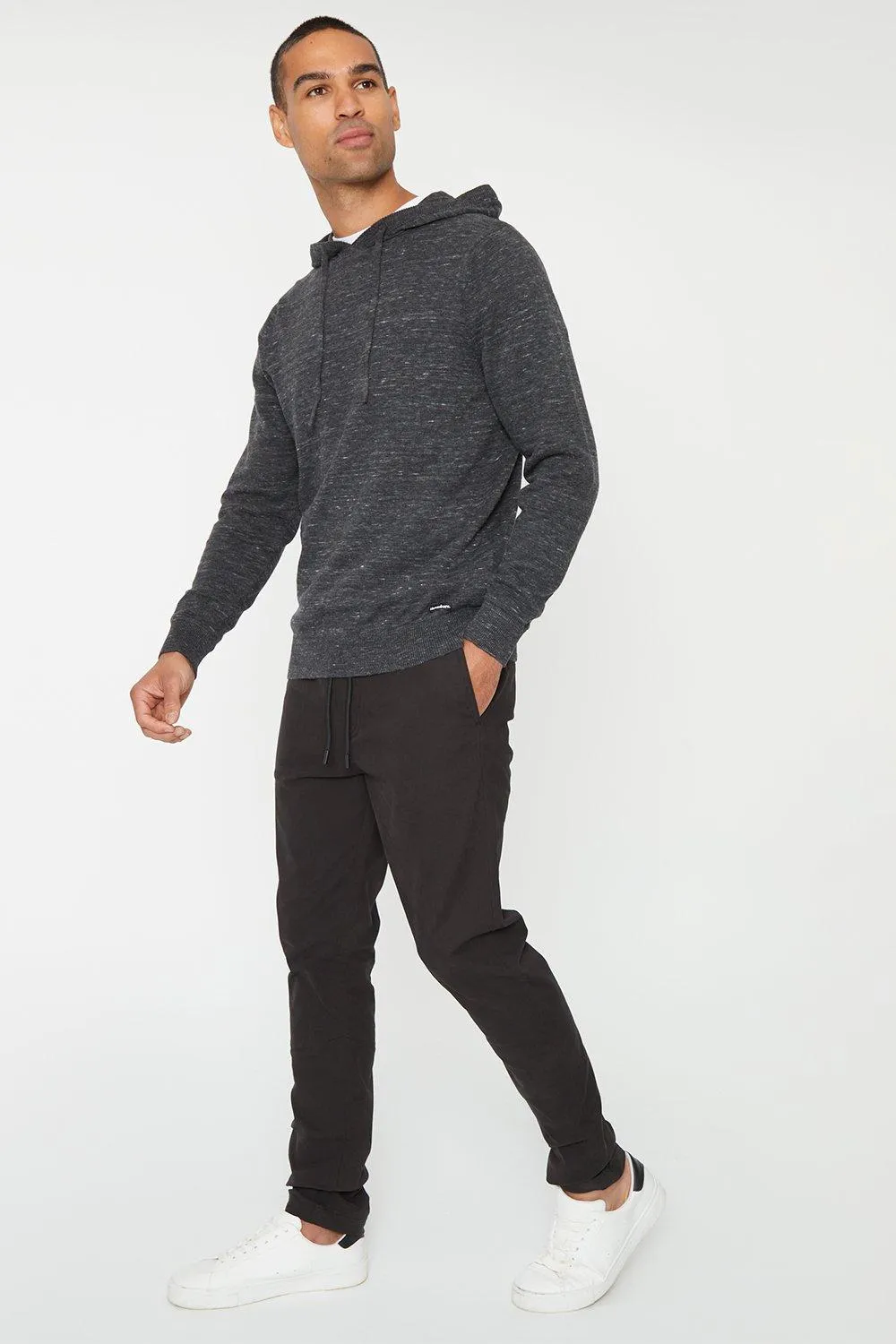 Shop Bridgenorth Cotton Space-dye Knitted Hoodie by Threadbare - Jumpers & Cardigans