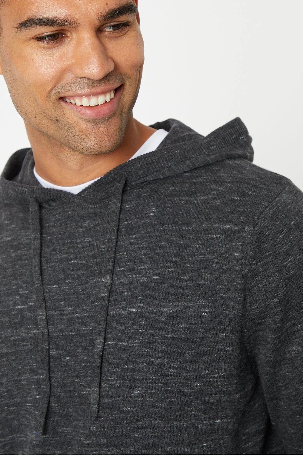 Shop Bridgenorth Cotton Space-dye Knitted Hoodie by Threadbare - Jumpers & Cardigans