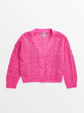 Shop Neon Pink Cardigan for Girls Ages 7 at Tu Clothing