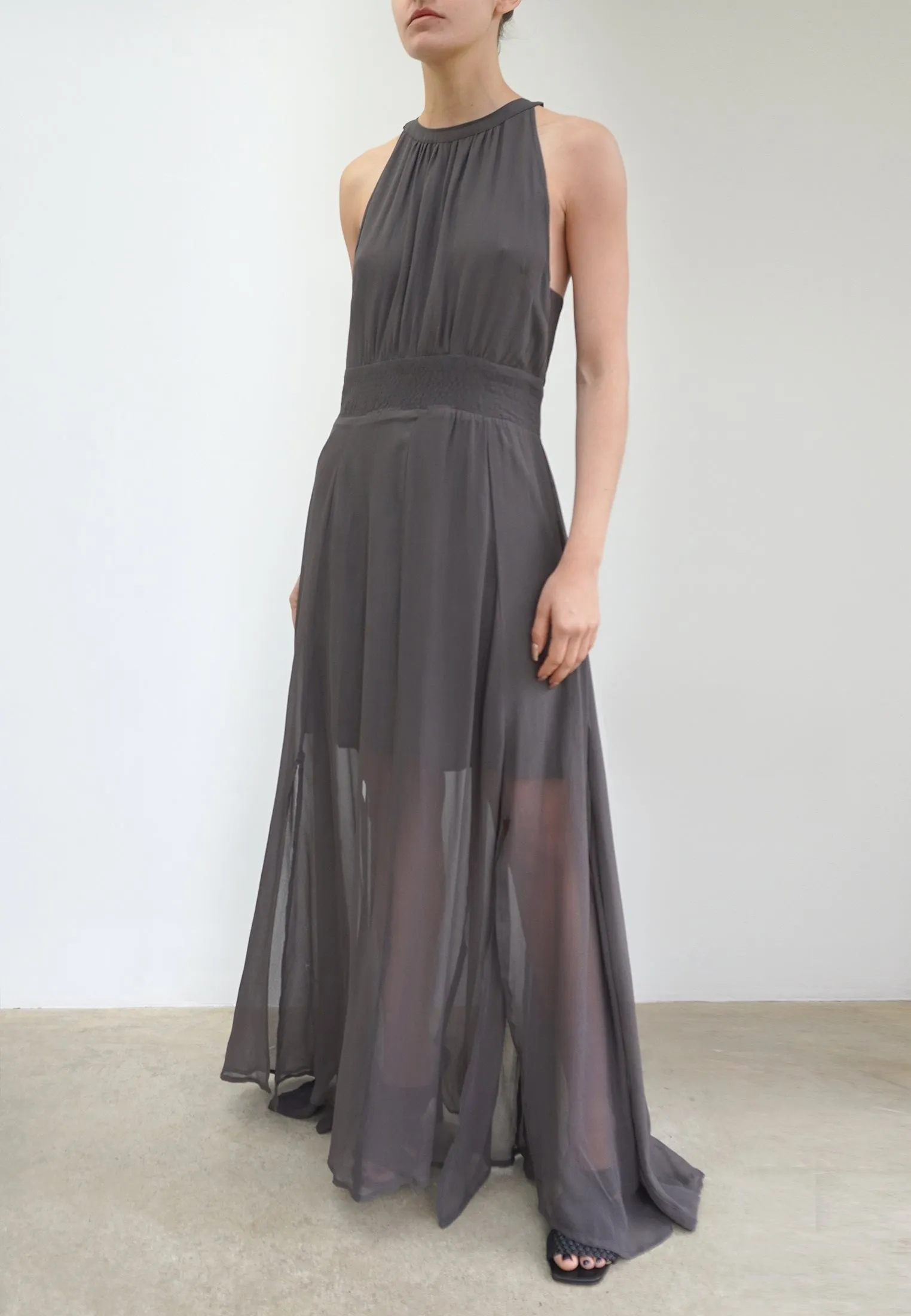 SIGN MAXI DRESS GUN METAL