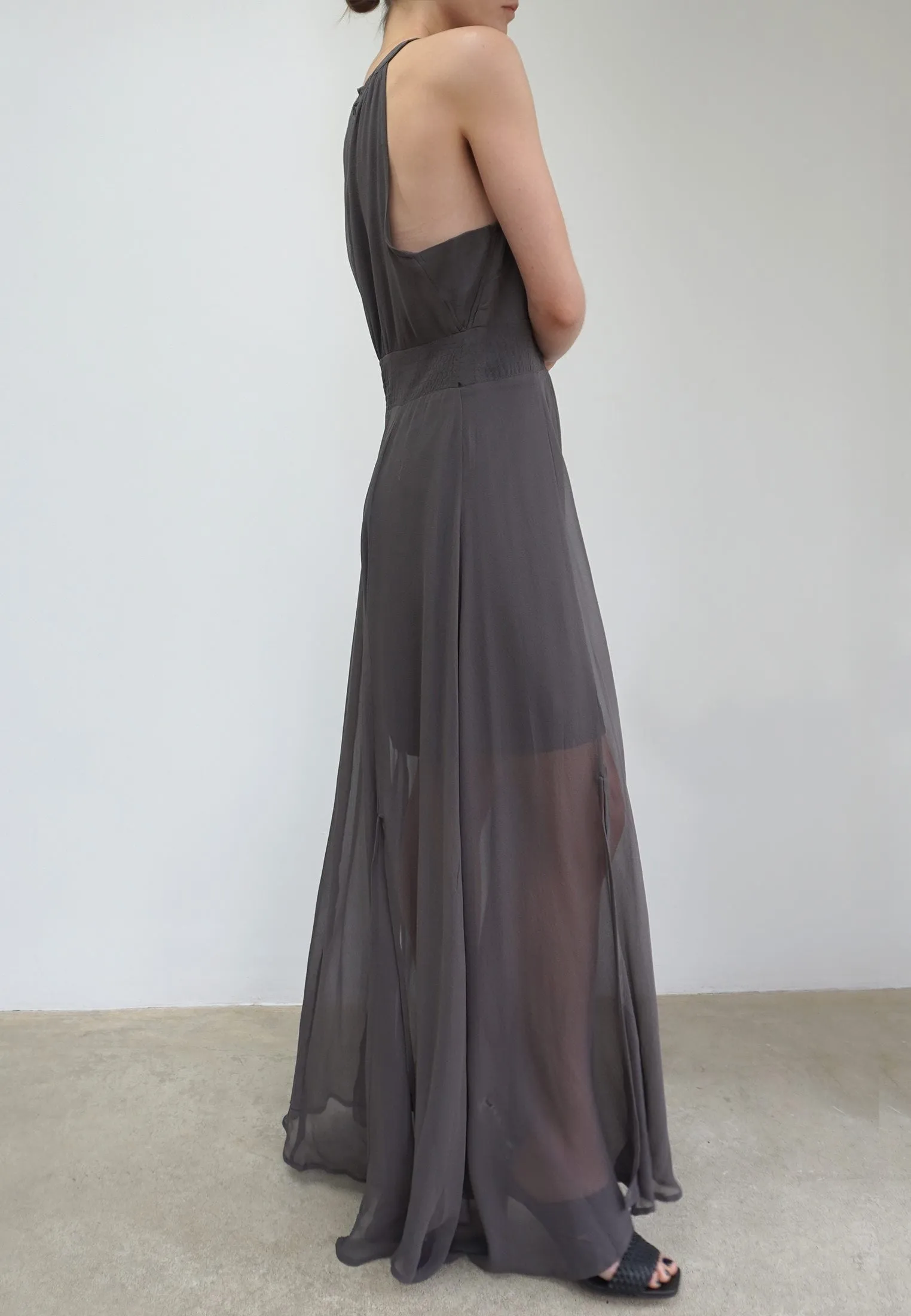 SIGN MAXI DRESS GUN METAL