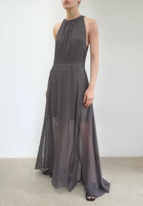 SIGN MAXI DRESS GUN METAL