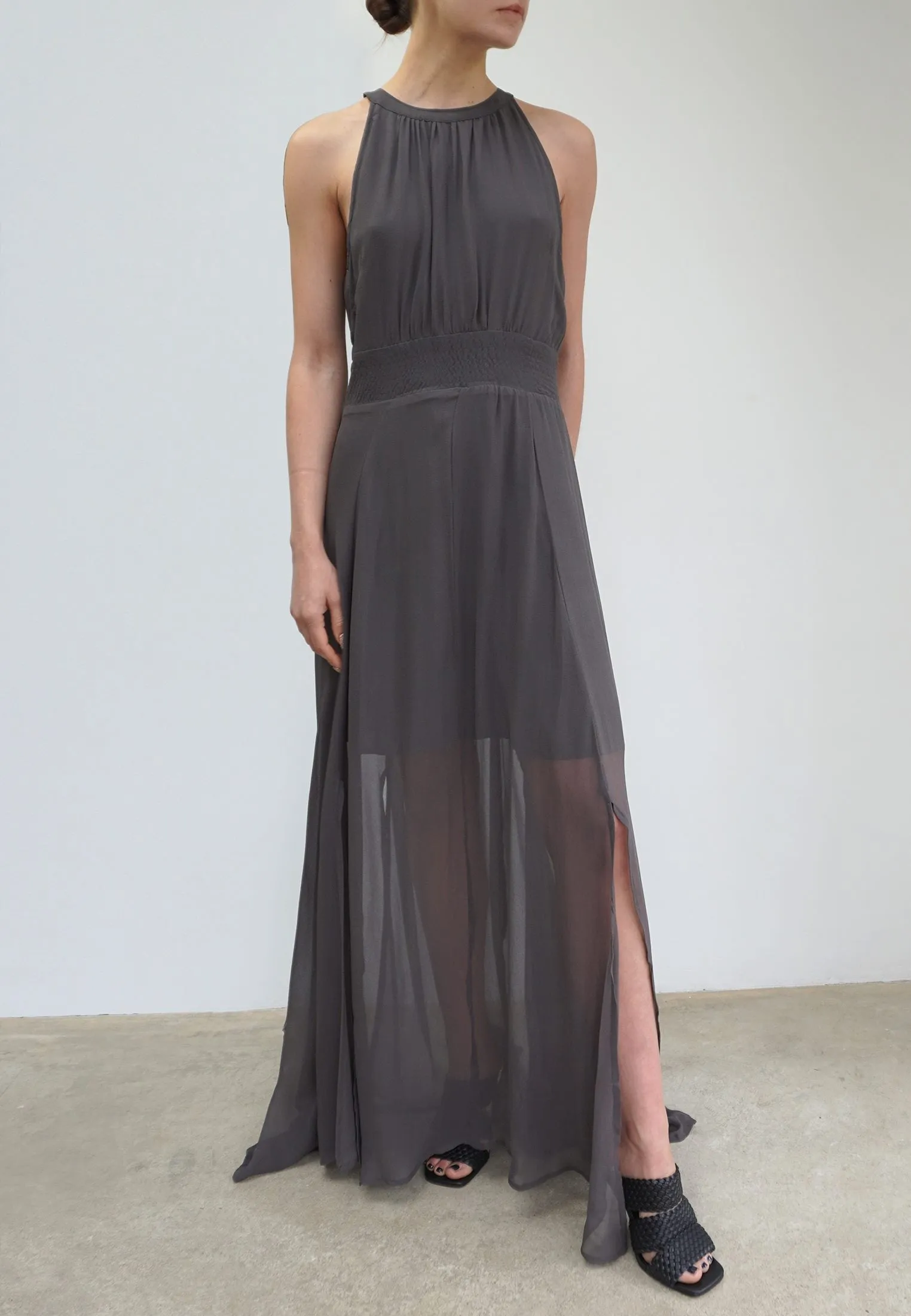 SIGN MAXI DRESS GUN METAL