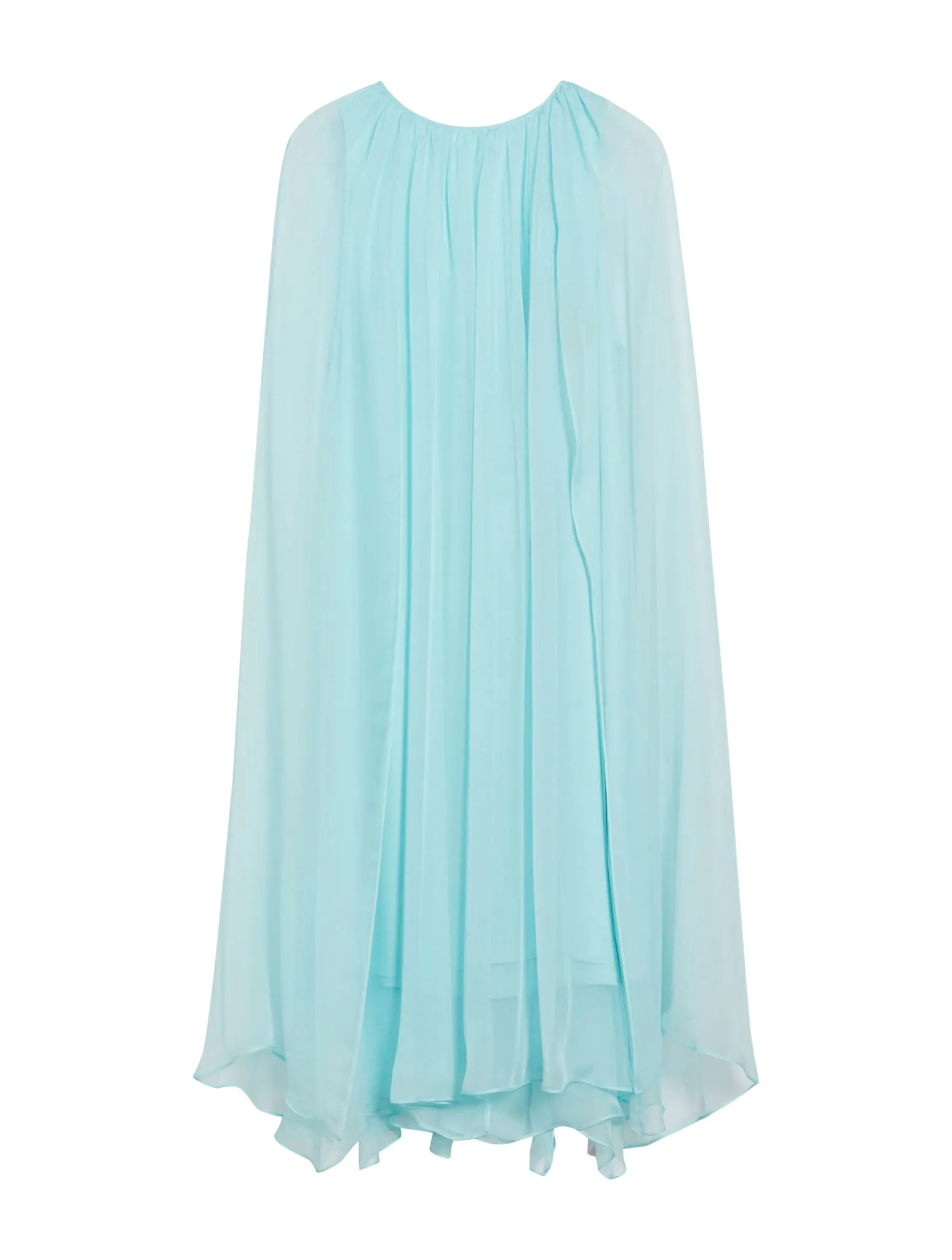 Silk chiffon flared dress.