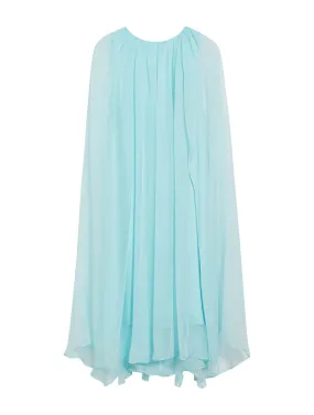 Silk chiffon flared dress.