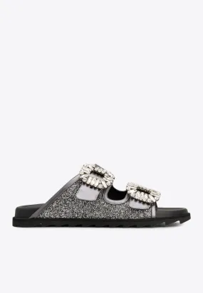 Slidy Viv' Metallic Lurex Slides