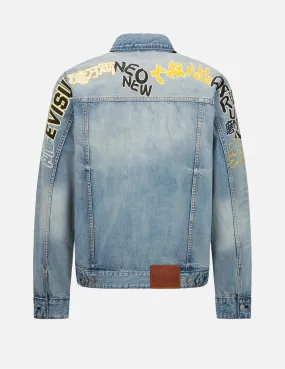 Slogan Daicock Print Denim Jacket