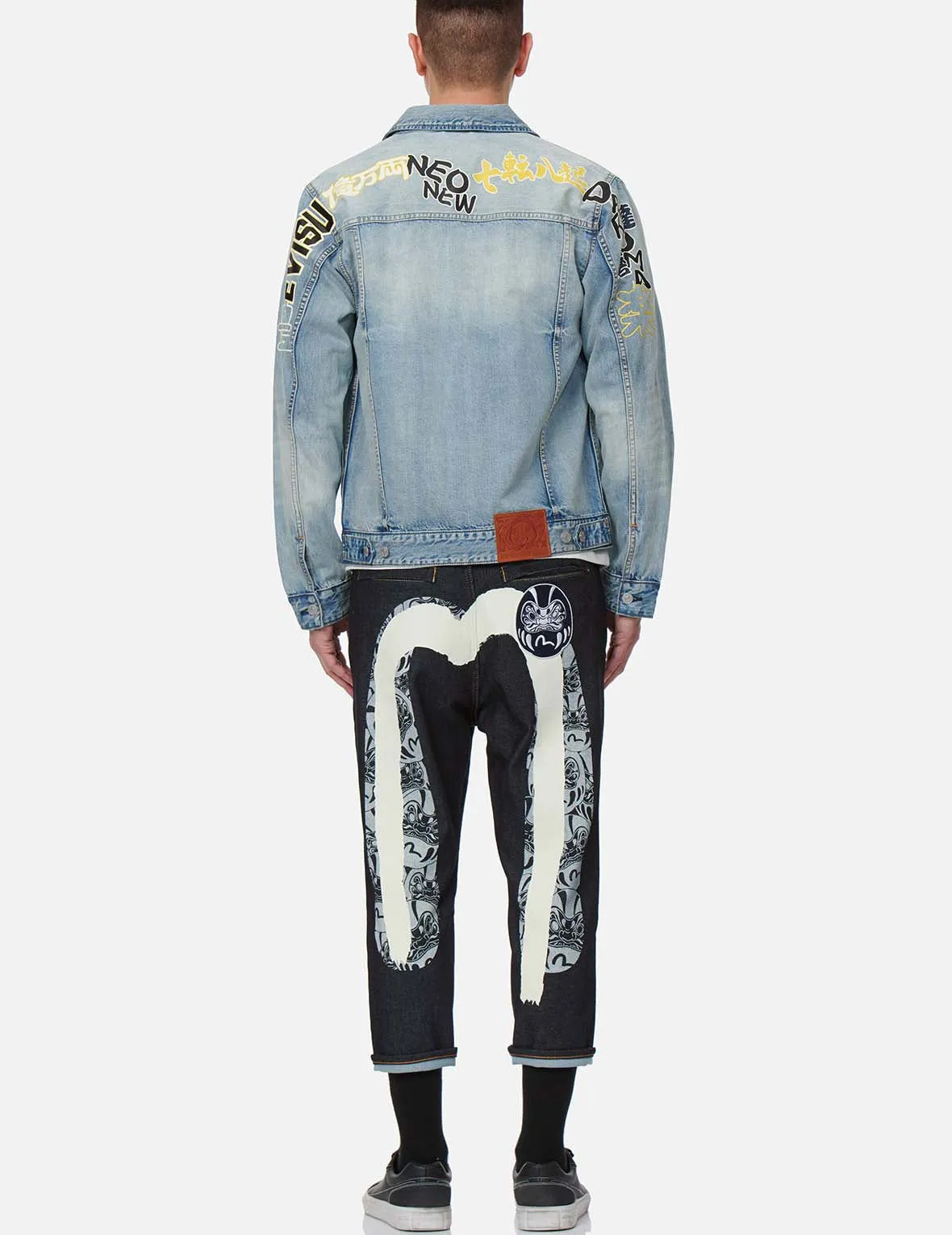 Slogan Daicock Print Denim Jacket