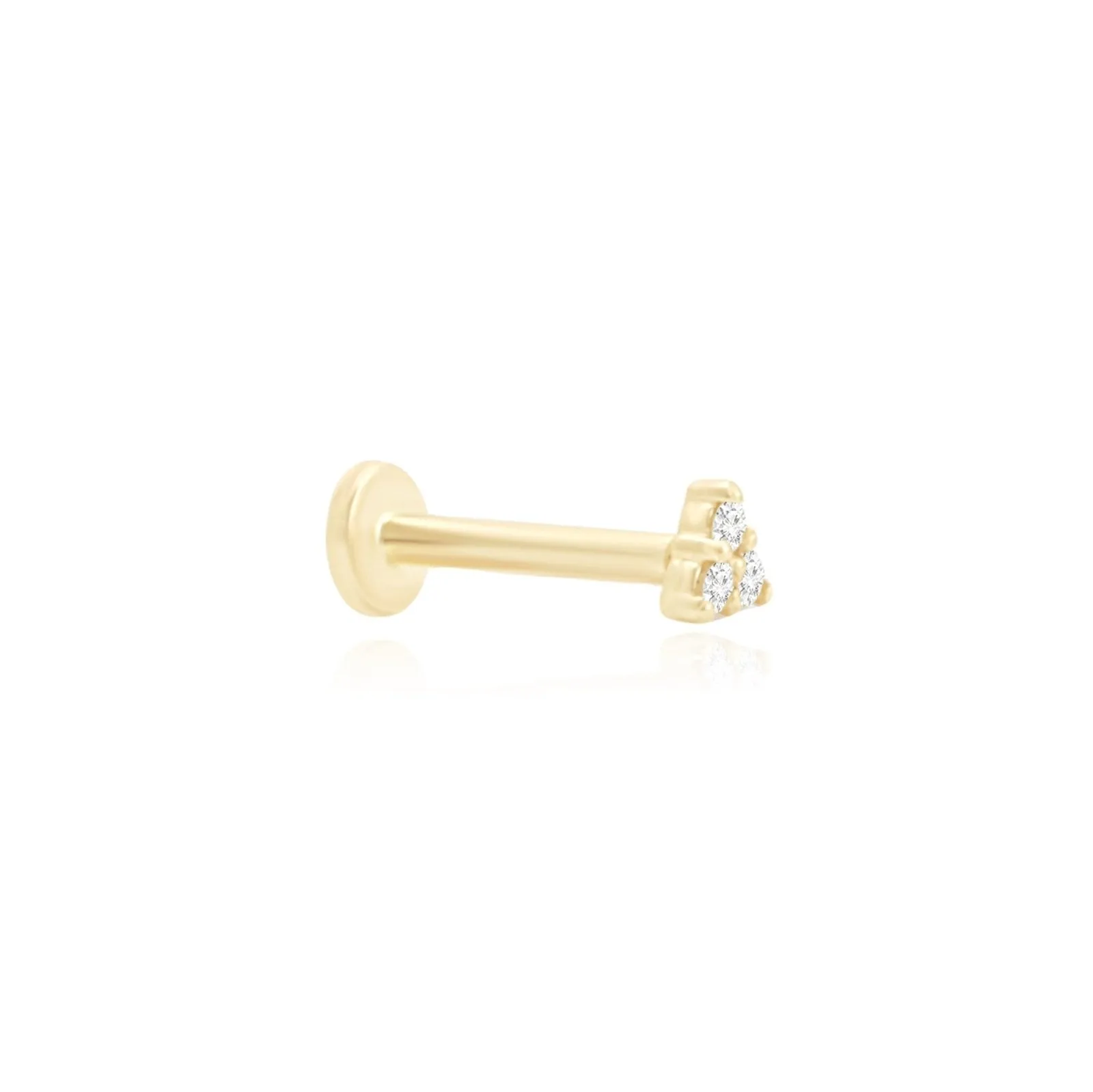 Elegant Diamond Trinity Stud Earring