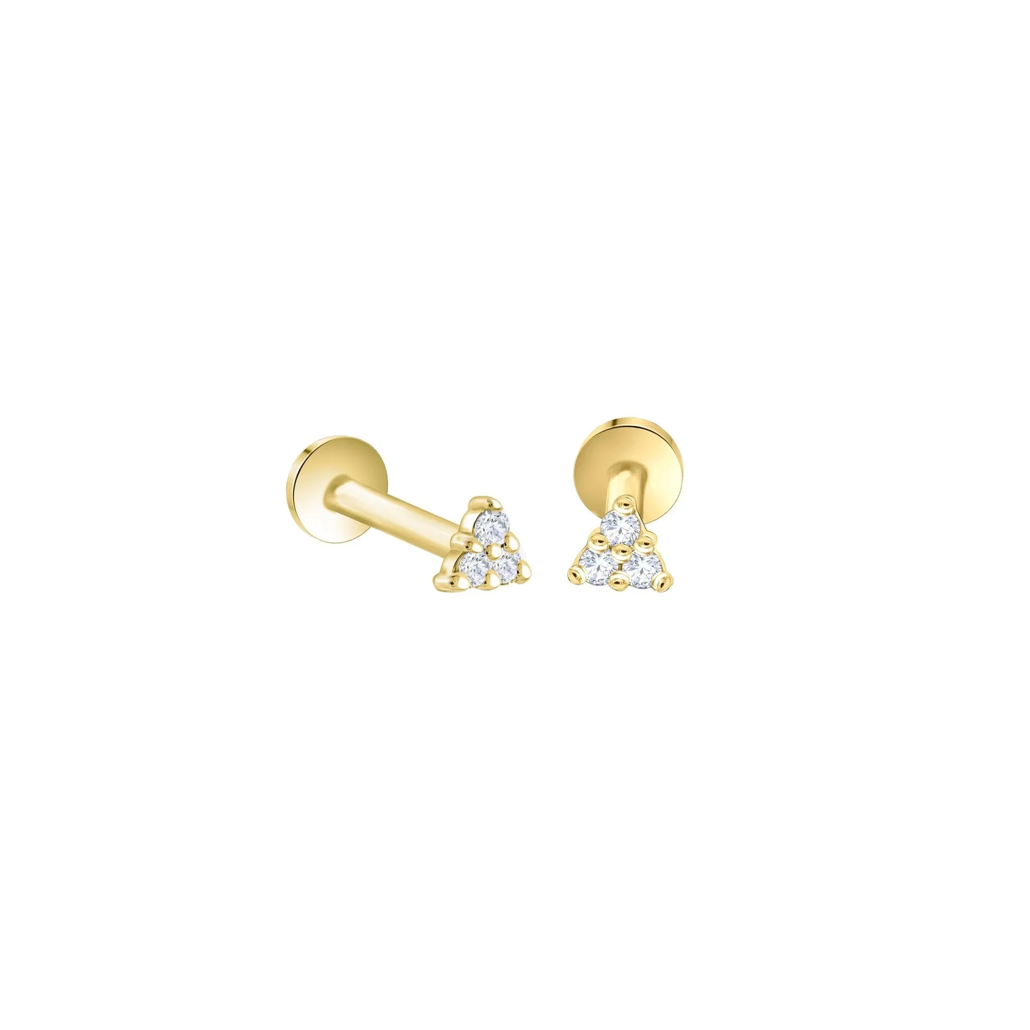 Elegant Diamond Trinity Stud Earring