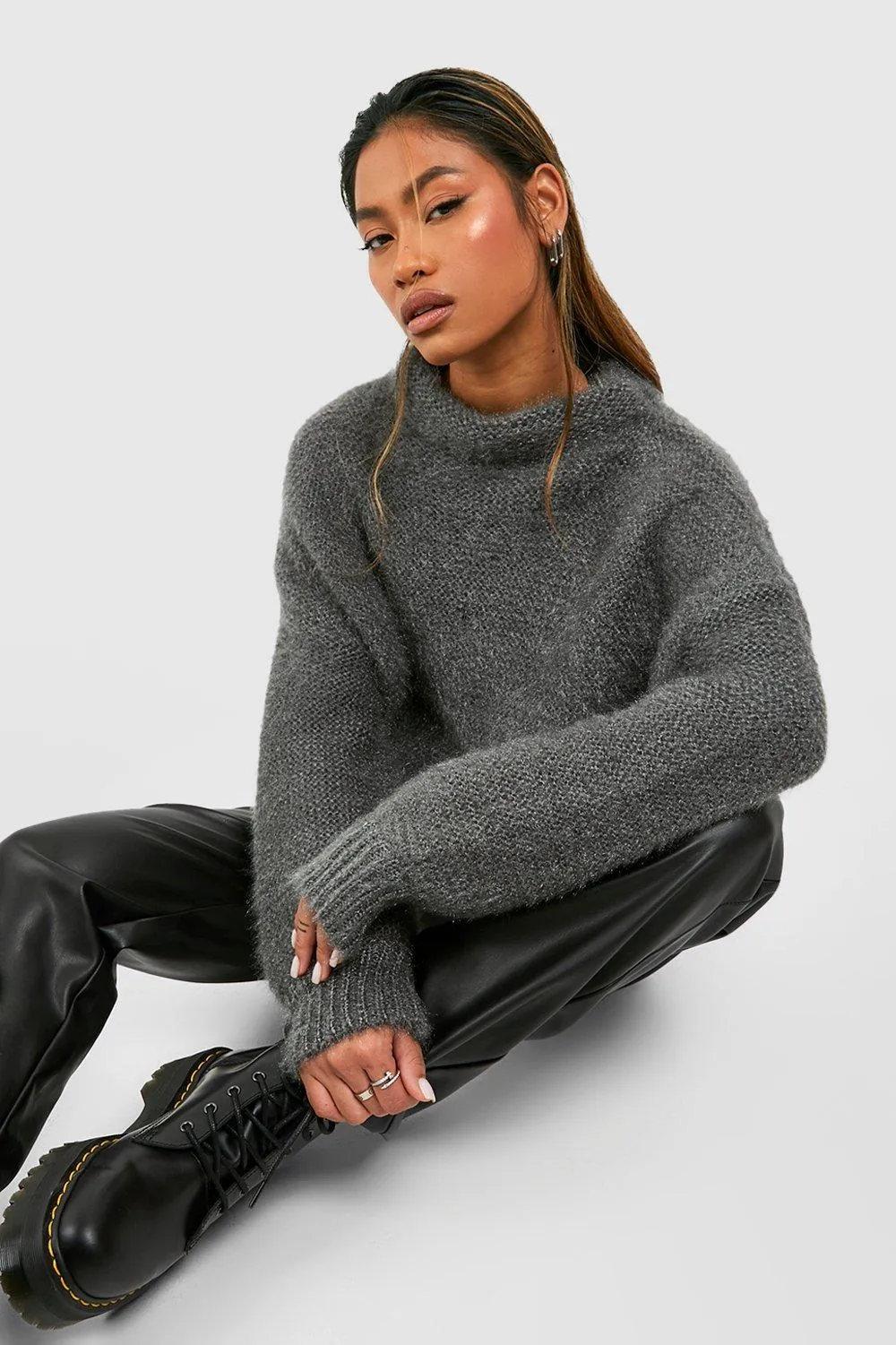 Soft Knit High Neck Jumper - Shop Jumpers & Cardigans | boohoo