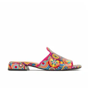 SOUTH BEACH SIGNATURE  - Women's fully leather ligned flat sliders in multi colour