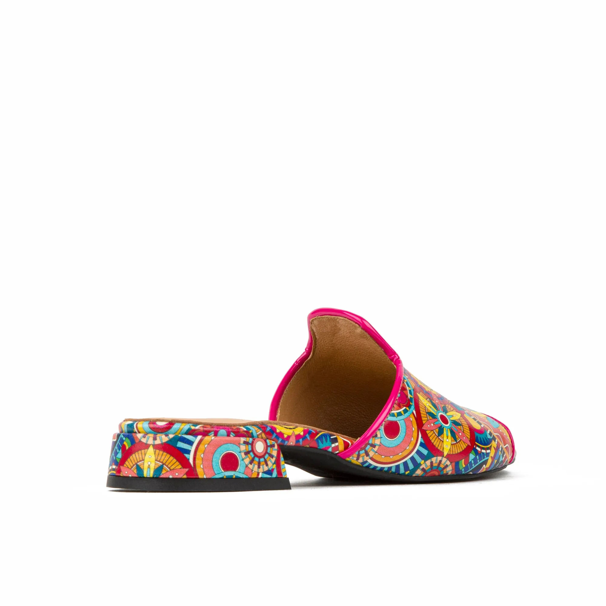 SOUTH BEACH SIGNATURE  - Women's fully leather ligned flat sliders in multi colour