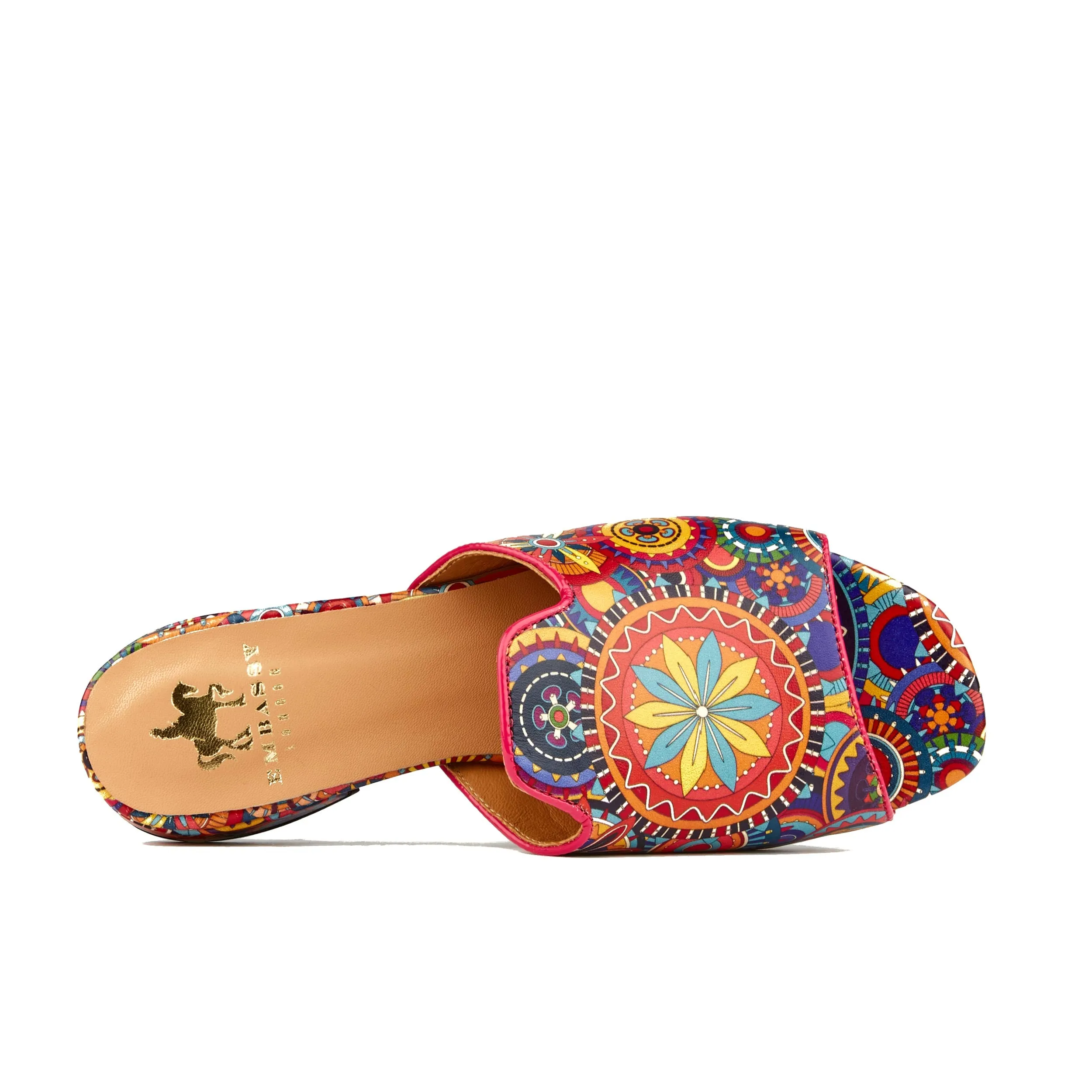 SOUTH BEACH SIGNATURE  - Women's fully leather ligned flat sliders in multi colour