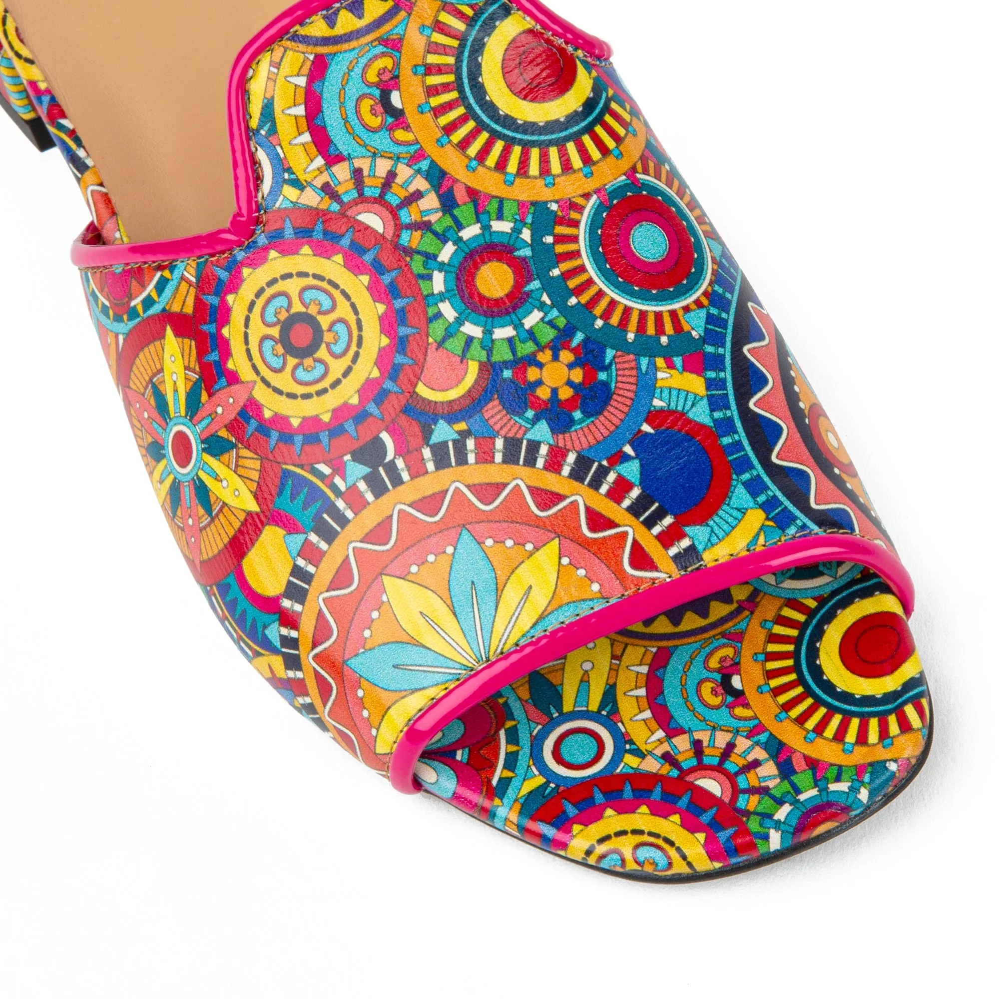 SOUTH BEACH SIGNATURE  - Women's fully leather ligned flat sliders in multi colour