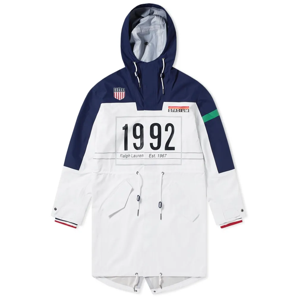 Stadium Marsh Coat White & Navy